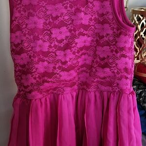 Faded Glory Pink Lace Kids Casual Dress